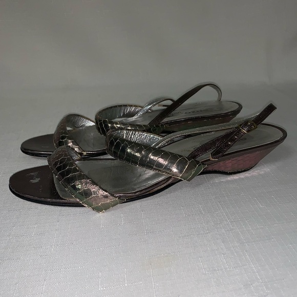 ENZO ANGIOLINI Sandals Women 7 Strappy Faux Snakeskin Flat Open Toe Party Formal - Picture 3 of 10